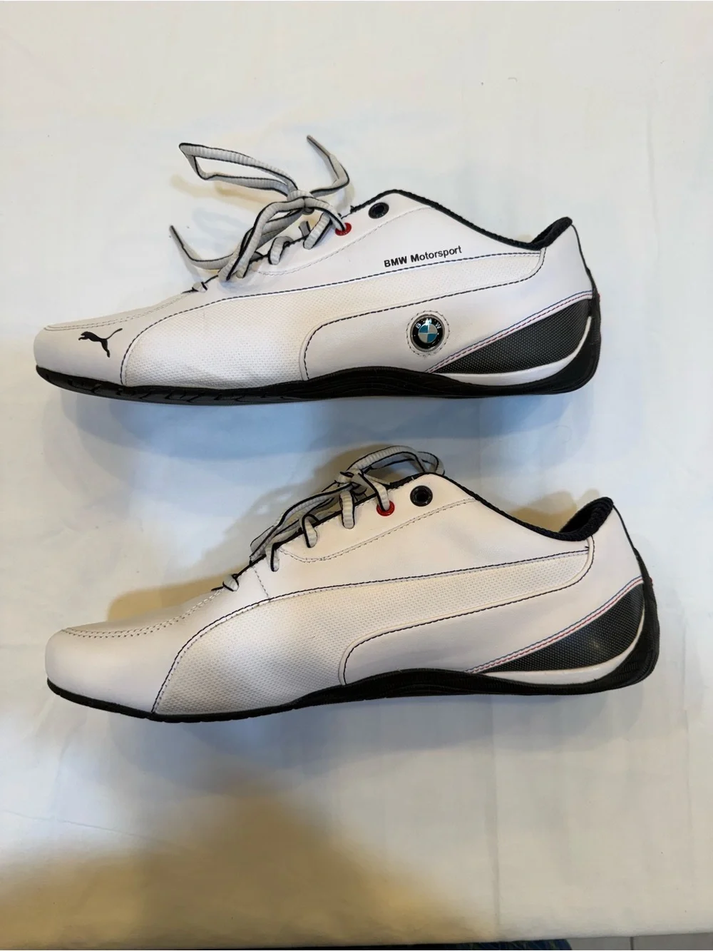 Puma Men’s White Sneakers with Black and Red Trim BMW Motorsport